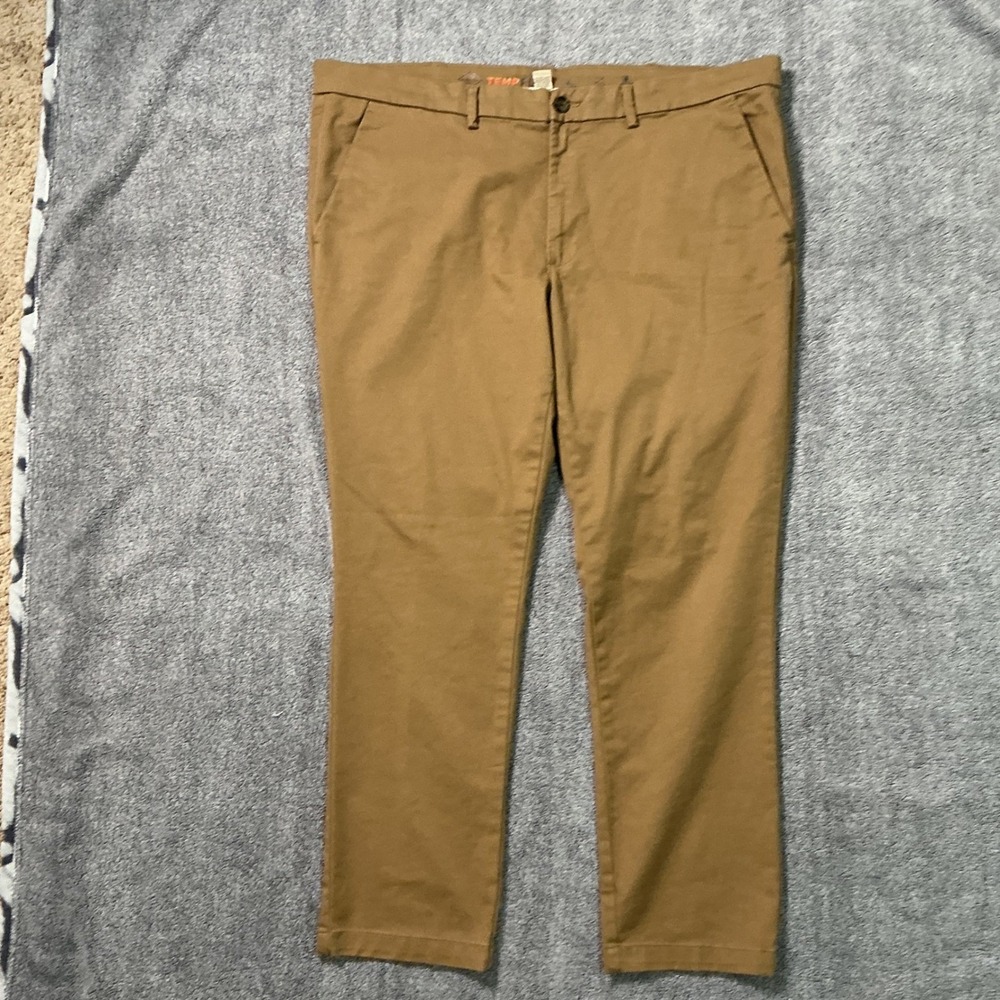 St Johns Bay TempFlex Mens Chino Pants 42x30 Brown Khaki TruTemp365 Stretch 958